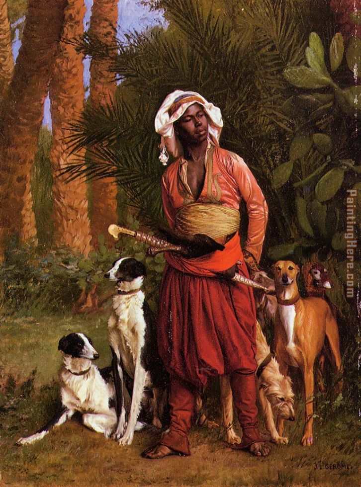 The Negro Master of the Hounds painting - Jean-Leon Gerome The Negro Master of the Hounds art painting